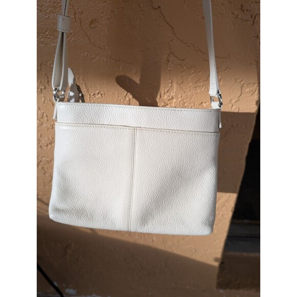 NWT BRIGHTON White Barbados City Organizer Crossbody Tasseled White-Blue #T435A2 - Picture 5 of 16